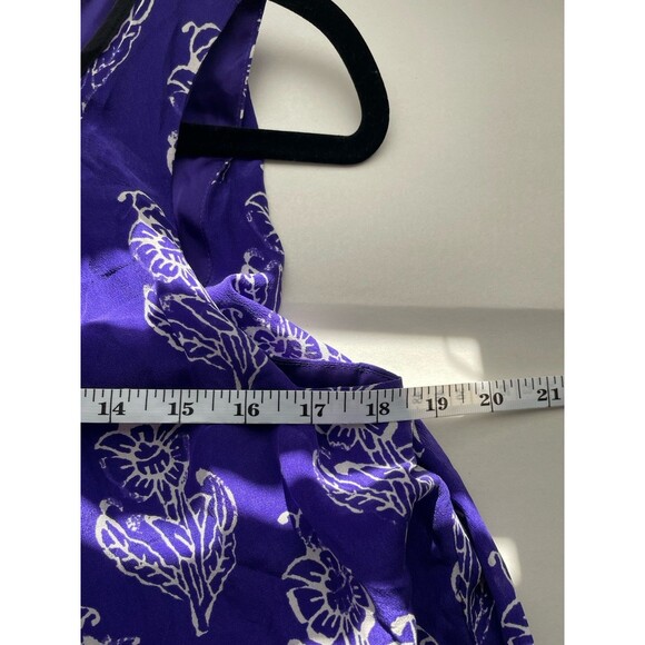 Maeve Anthropologie Purple Floral Silk Shift Dress Sleeveless Lt Weight Lined S - Picture 5 of 7